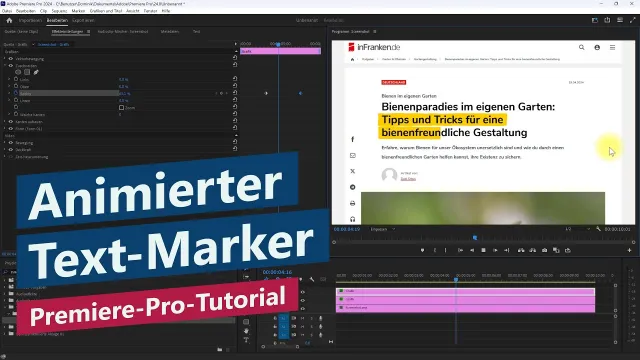 Text farbig markieren (Animierter Textmarker-Effekt) – Premiere-Pro-Tutorial