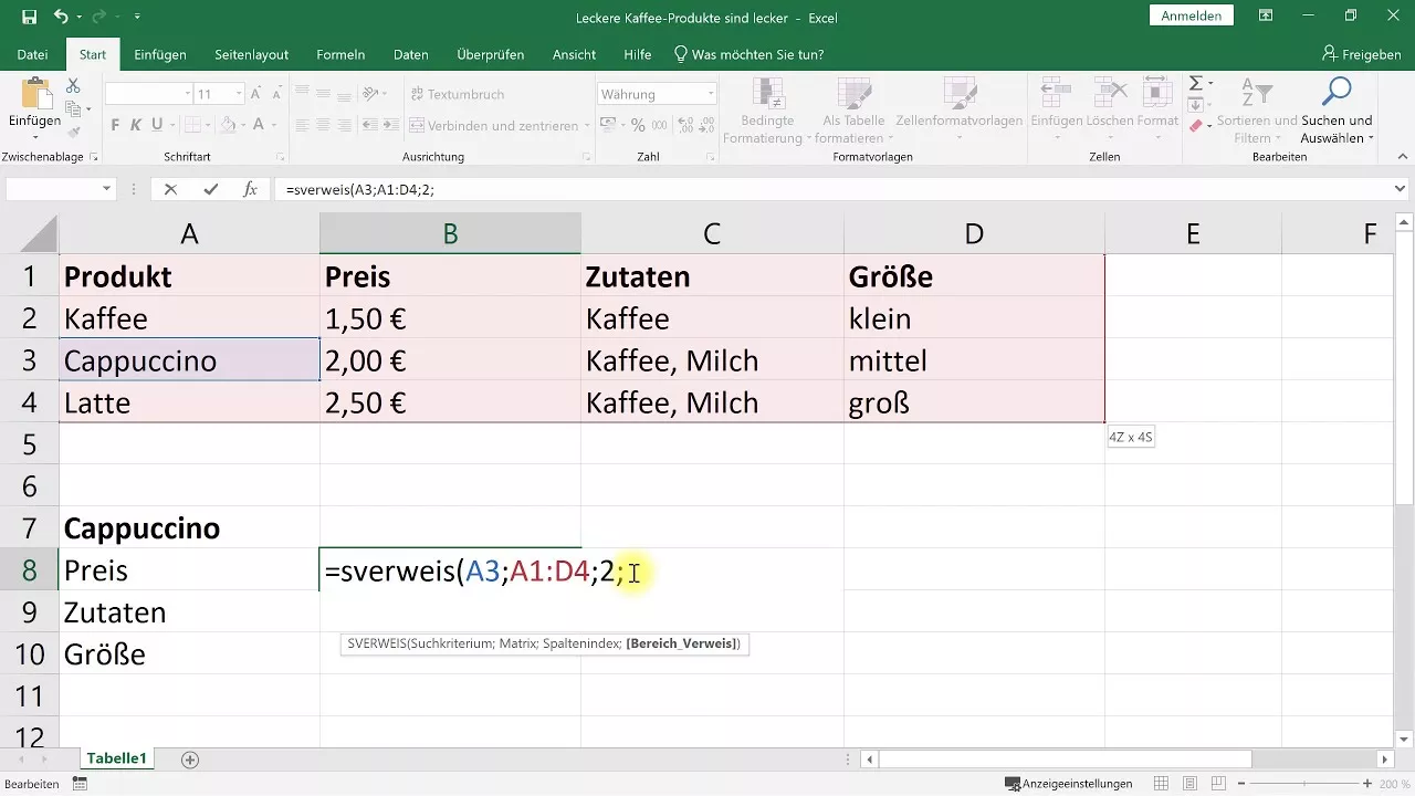 SVERWEIS-Funktion mit einfachem Beispiel – Excel-Tutorial